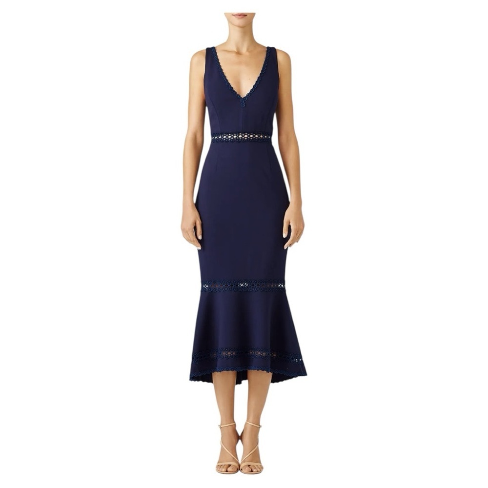 NICHOLAS Plunging Navy Dress